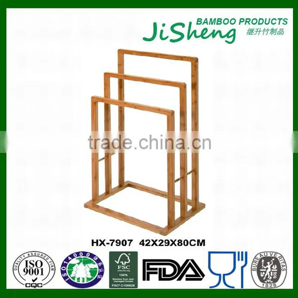 Natural Bathroom Bamboo Wood Towel Shelf