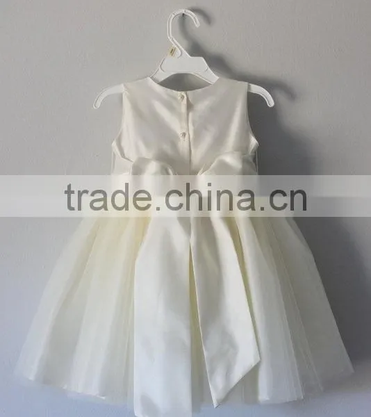 Perfect Special Occasion Flower Kids Girls Dress With Tulle Skirt Girls Tutu Dress Bow At Back Beautiful Model 2016 HSD5838 photo-2