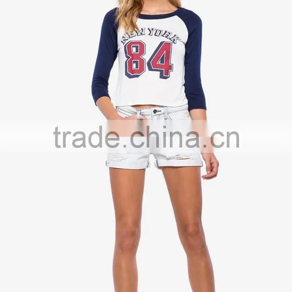 2016 Best Selling Women Raglan Gym t Shirt Nice Design photo-4