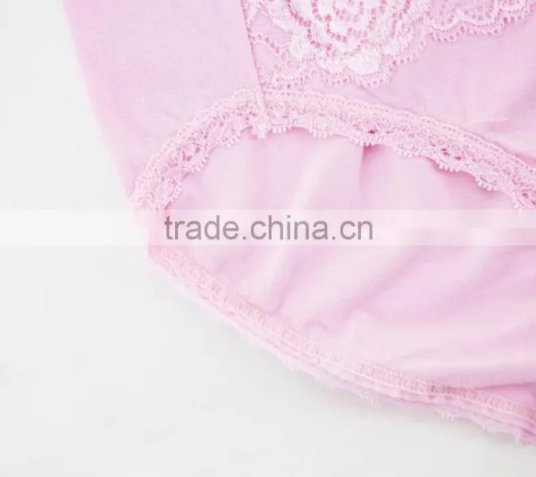 Pink 95% Cotton 5% Spandex With Lace Sexy Fancy Woman Underwear photo-4