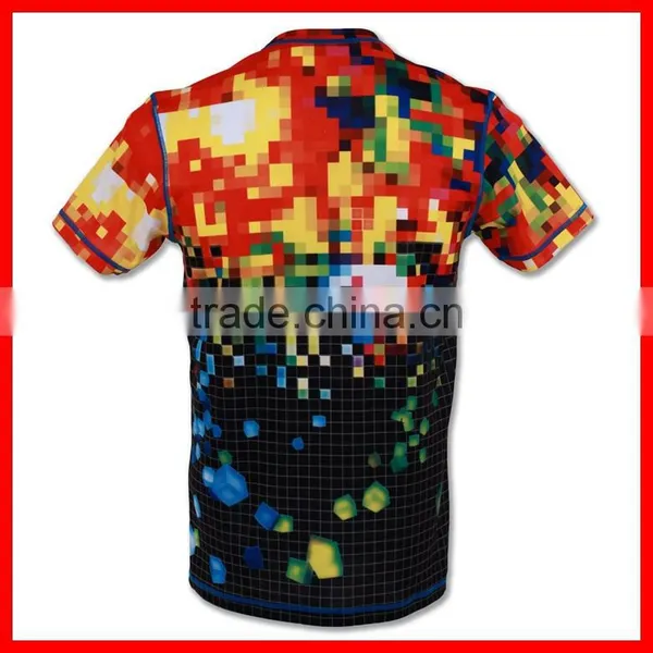 2015 High Quality Outdoor Sports Running Fitness Excercise Soccer Mens Short Sleeve Compression Shirt photo-2