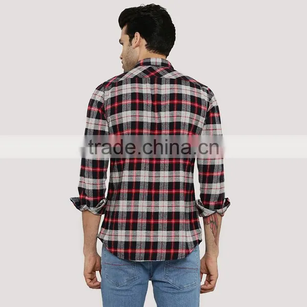 Cheap Casual Long Sleeve Washed Color Changing Designer Check Shirts for Men photo-2