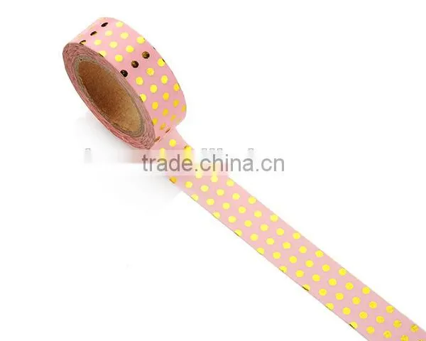 3 Patters Japan Washi Tape Gold Stamping Point Patterns Paper Tape 1.5cm*10m photo-5