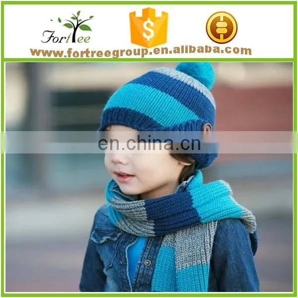 Kids Funny Cable Knitted Hat Scarf Sets photo-2