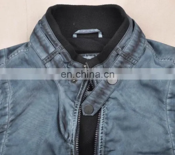2015 Last Fashion Mens Spring Fit Handsome Leather Motrobike Jacket photo-5