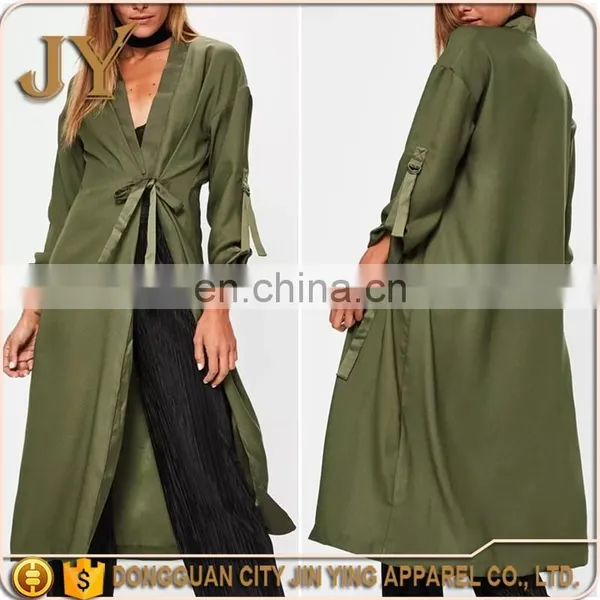 Hotsales Nice Army Green Fashion Pant Design Coat for Ladies Long Style Coats Parka