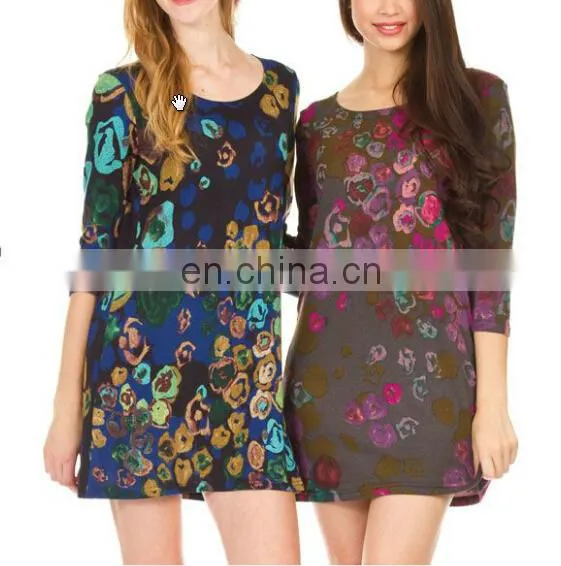 Wholesale Knitted Sweater Fabric Palace Prnit Women Short Dress photo-2