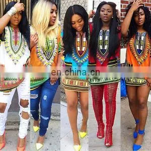 Women African Dashiki Shirt Kaftan Boho Hippe Gypsy Festival Tops Party Free Size Mexican Hippie Blouse Caftan Hippie Boho Dress photo-4
