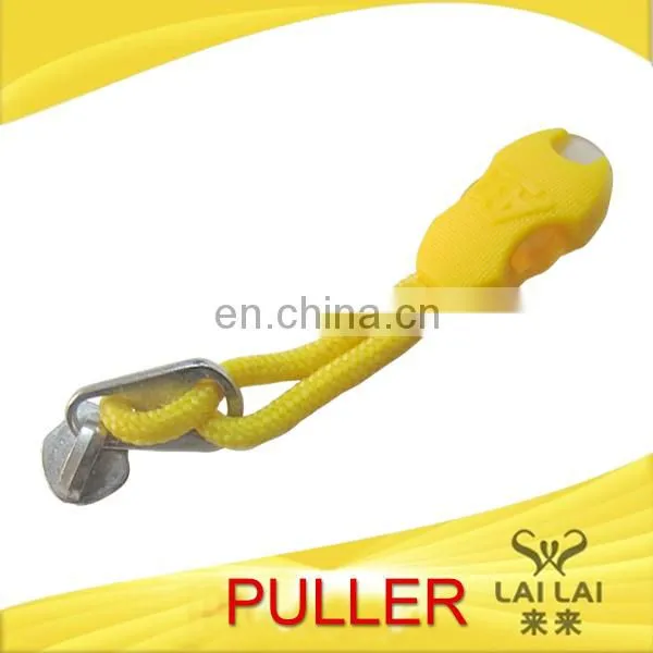 Yellow Color Zipper Puller Zipper Head With Cord for Backpack & School Bag
