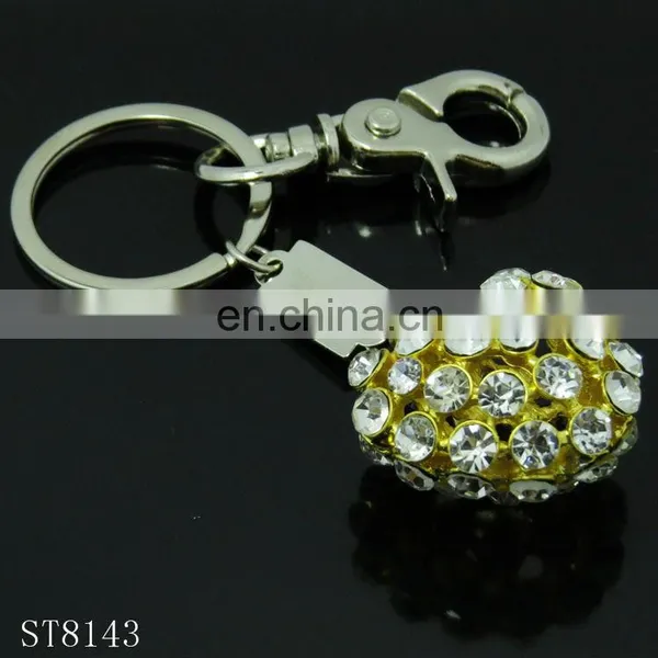 Fashion Heart Shaped Metal Keychain With Crystal Diamond for Wedding Gift photo-2