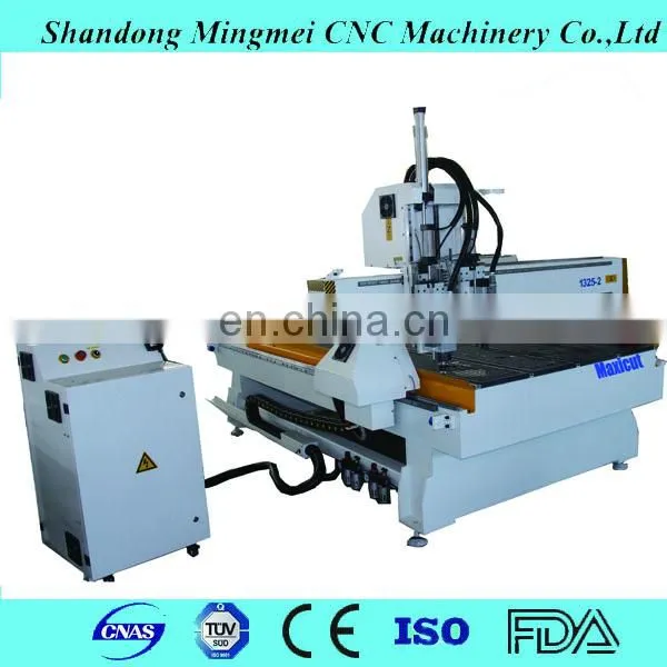 4.5kw Air Cool Spindle Double Heads Cnc Milling Wood Door Carving Cnc Router Engraving Machine With With Vacuum Table photo-2
