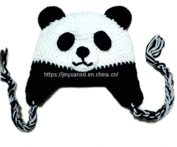 Handmade Crochet Kid's Funny Hats of Panda Design photo-2