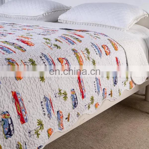 Reversible Kids Quilt Set King Size Lightweight Bedspread Printed Bed Cover All Season Coverlet Bed Set photo-4