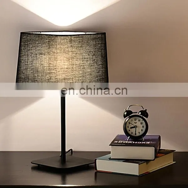Restaurant Hotel Simple Led Table Lamp Bedroom Bed Warm Table Lamp High-grade Study Room Led Fabric Table Lamp photo-3
