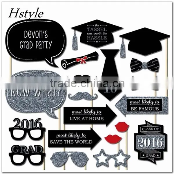 Grad Party Photo Booth Props on A Stick DIY Kits Fun Graduation Party Decoration Centerpieces PFB0081 photo-2