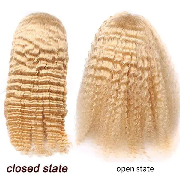 Wholesale 130density 18inch 613 Lace Front Wig Deep Wave 13*4 Brazilian Human Hair photo-3