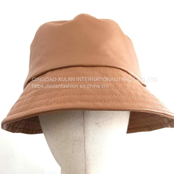Women's Fashion GENUINE SHEEPSKIN Leather Bucket Hats