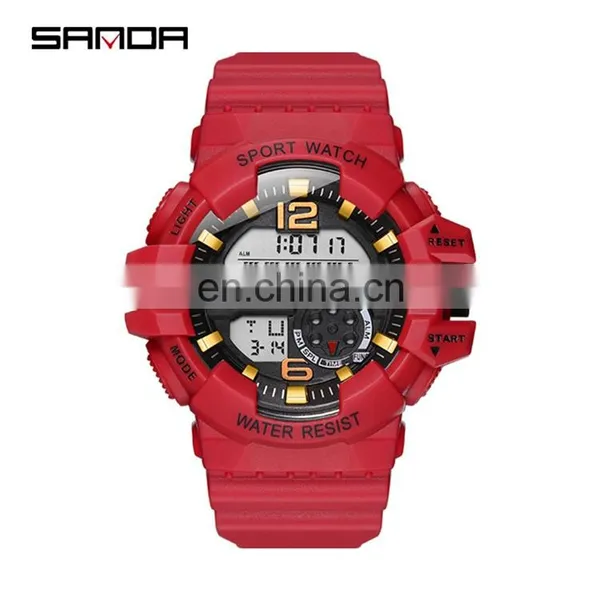 SANDA 387 Latest Waterproof Silicone Bracelet Sport Wrist Watches Digital Military Watch photo-3