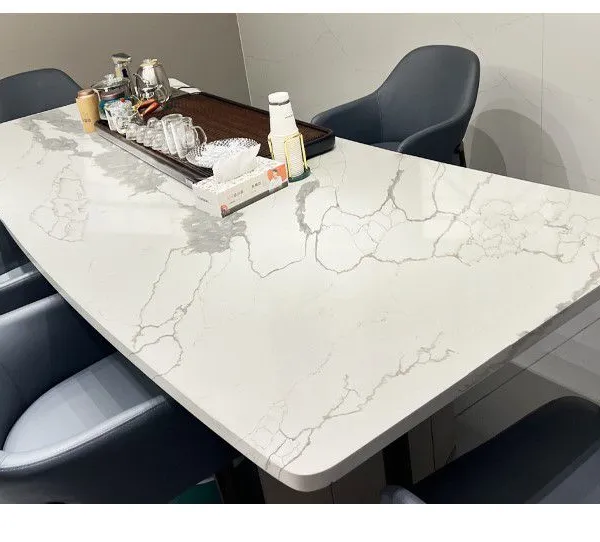 Code：1007，Calacatta Artificial Stone Quartz Slab Kitchen Countertops photo-3