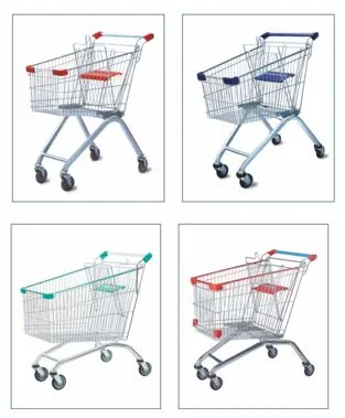 High Quality Supermarket Trolley 4 Wheel Grocery Storetrolley Metal Shopping Trolley photo-4