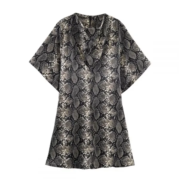 2025 New Fashionable Elegant Women's Animal Print Mini Dress photo-4