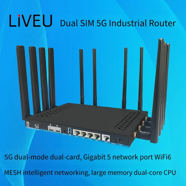 Liveu Industrial Dual-card 5g Router With Card Slots, Supporting 128 Users Online, Gigabit Ethernet Port, Smart Router With Mt7981b, Wireless Wi-fi 6 Router Supporting Mesh Intelligent Networking photo-2