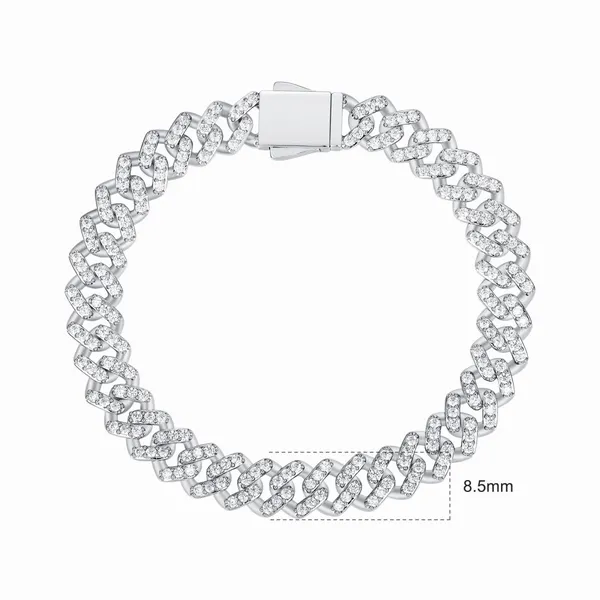 Width Bling CZ Miami Cuban Link Chain Bracelet Hip Hop Micro Pave 5A Clear Cubic Zirconia Cuban Jewelry For Men photo-2