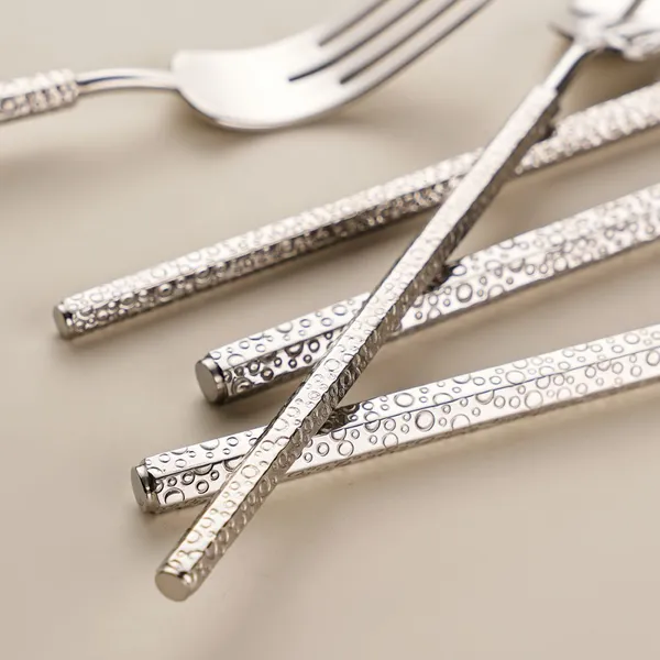 304 Stainless Steel French Steak Knife, Fork, Spoon, Forged Craft Hexagonal Handle Western Tableware Mirror Soup Spoon photo-4