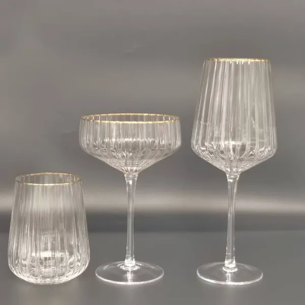 Gold Rim Glassware (Clear)