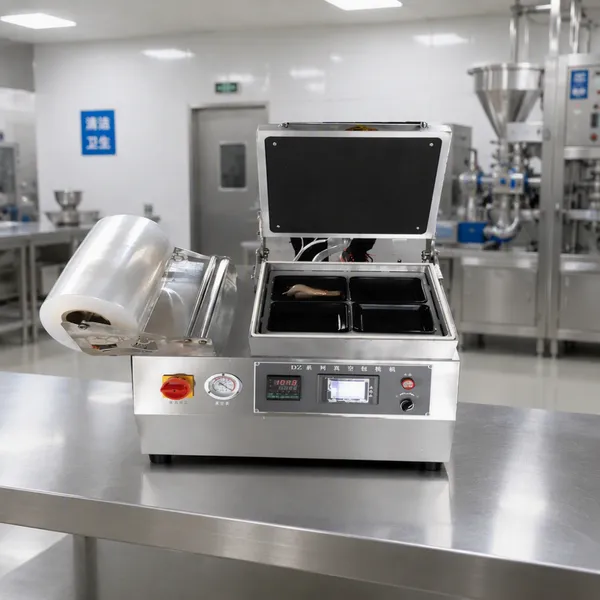 Lebensmittel-Vakuum-Hautversiegelungsgerät QD-SD450 220V für die Verpackung von frischem Fleisch, Meeresfrüchten, Wurst, Steak, Lachs und gekochten Lebensmitteln