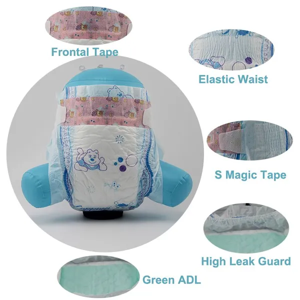 Dry Soft New Born Disposable Diapers Nappy For Baby/ High Absorbent Soft Diapers for Infants/ Baby Pant Diaper Wholesale Private Label Diapers photo-2