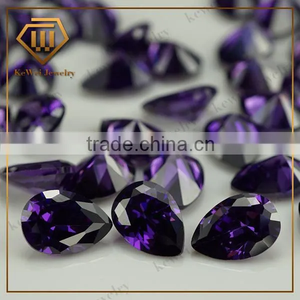 Stone Products of 5*7 Pear Shape Amethyst Cubic Zirconia