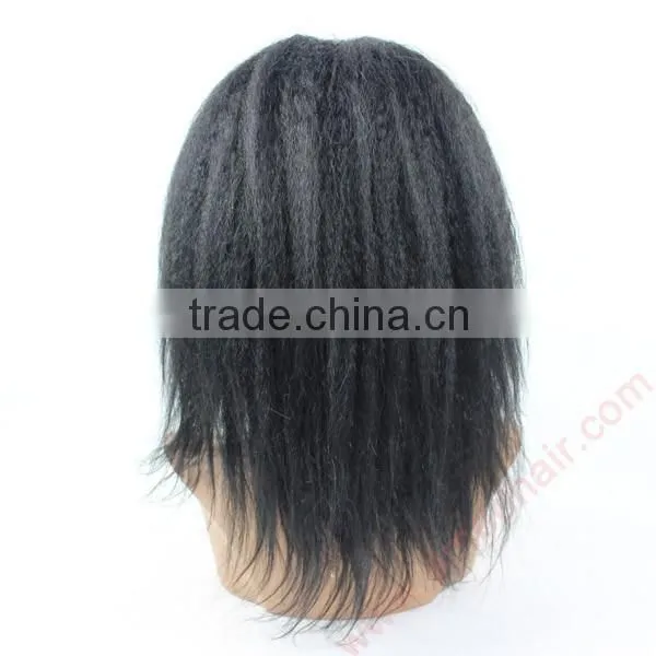 2014 TOP 18 Inch Kinky Straight Indian Remy Full Lace Wig photo-5