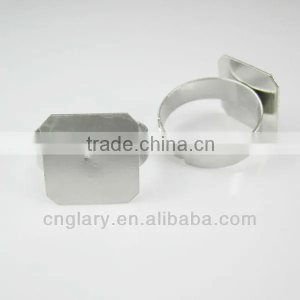 Finger Ring With Square Plate,flat Pad Ring