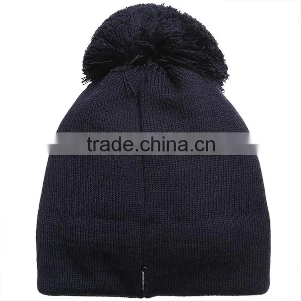 Wholesale Fashion Cheap Winter Acrylic Custom Beanie Hats With Pom Pom Knit Hat photo-3