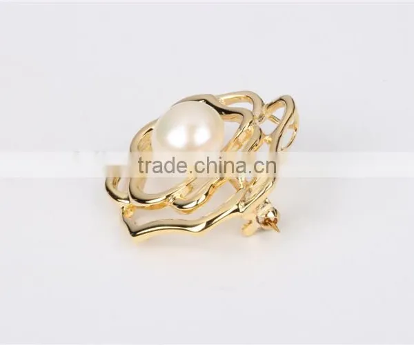 Fashion River Born Pearl Flower Designs Brass Brooch Women Jewerly Set Wholesale photo-4