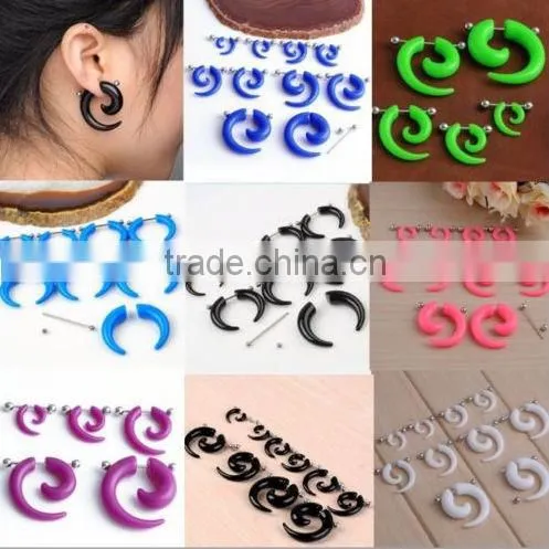 UV Glitter Spiral Ear Expander,ear Spiral