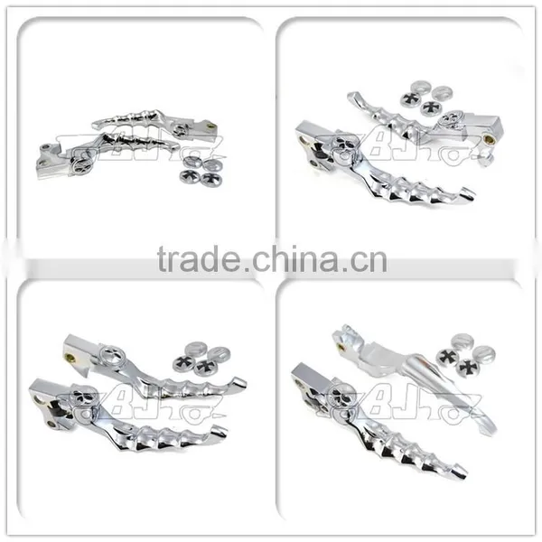 BJ-LS241-023 Super Quality Chrome Billet Aluminum Skull Motorcycle Clutch Brake Lever photo-5