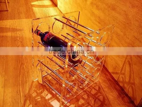 GH-RZ269 2014 Hot Sale Different Acrylic Wine Bottle Rack Display Holder,Artistic Design Acrylic Wine Display Rack photo-4