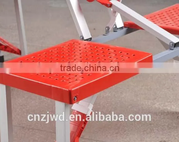Outdoor Plastic Folding Picnic Table With 4 Seats Color Red photo-5