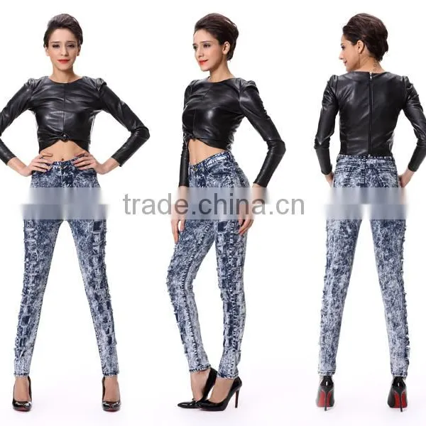2017 Latest Fashion Top Design Wholesale Latest Model Leather Tops photo-5
