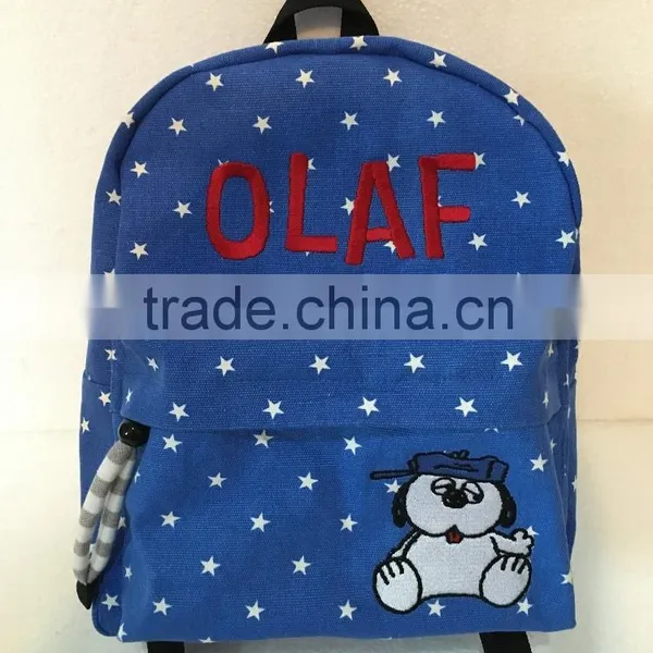 1# Cute Embroidery Tarpaulin Backpack With Cartoon Figure for Students photo-4