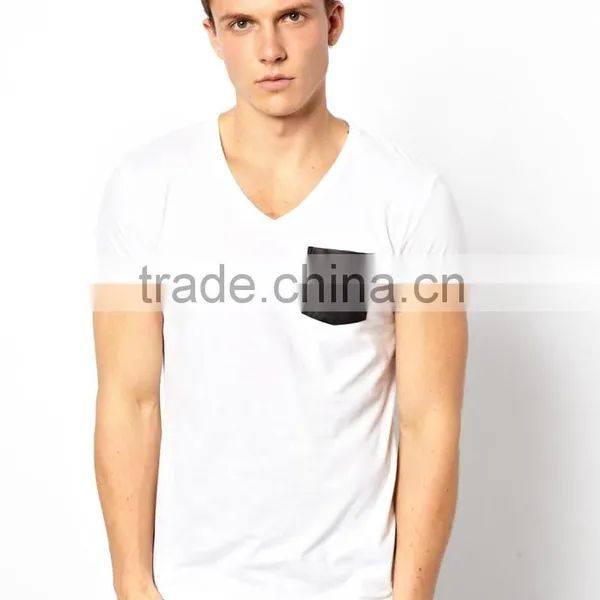 Custom Print t Shirt With Leather Sleeve photo-3