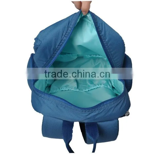 Toxin Free Polyester Backpack Diaper Bag Padded Baby Travel Bag Blue photo-3