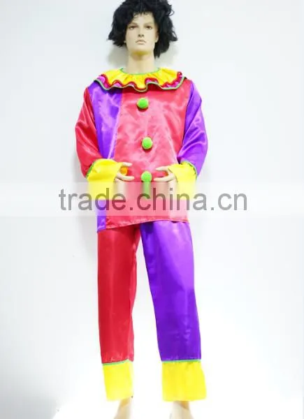 Halloween Funny Adult Men Clown Fancy Dress Mascot Costume photo-2