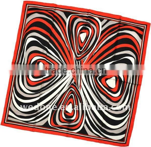 Funny Face Printed Twill Silk Square Scarf Black/Red