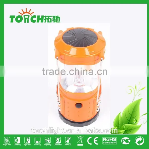 Yellow Solar Lantern Camping Light for Outdoor Camping Strong Light LED Lantern Lamp for ABS Plastic Rechargeable Camp photo-3