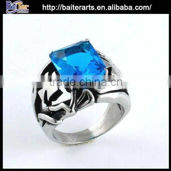 Vintage Men's Titanium Engagement Ring,316L Stainless Steel Engagement Ring photo-3