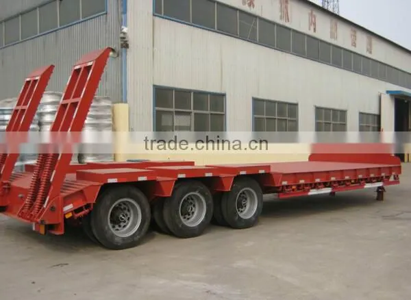 Heavy Machine Transportation 3 Axles Low Bed Semi Trailer photo-2