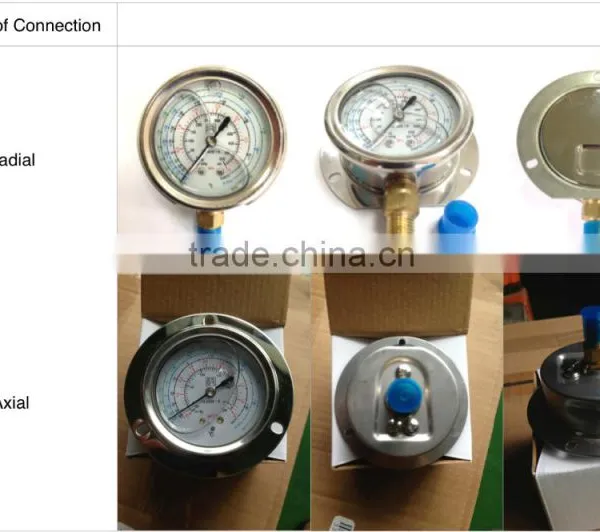 Sanrong Refrigerant Pressure Gauge for Air Conditioner, Low High Oil Filled Pressure Gauge for Refrigeration photo-3
